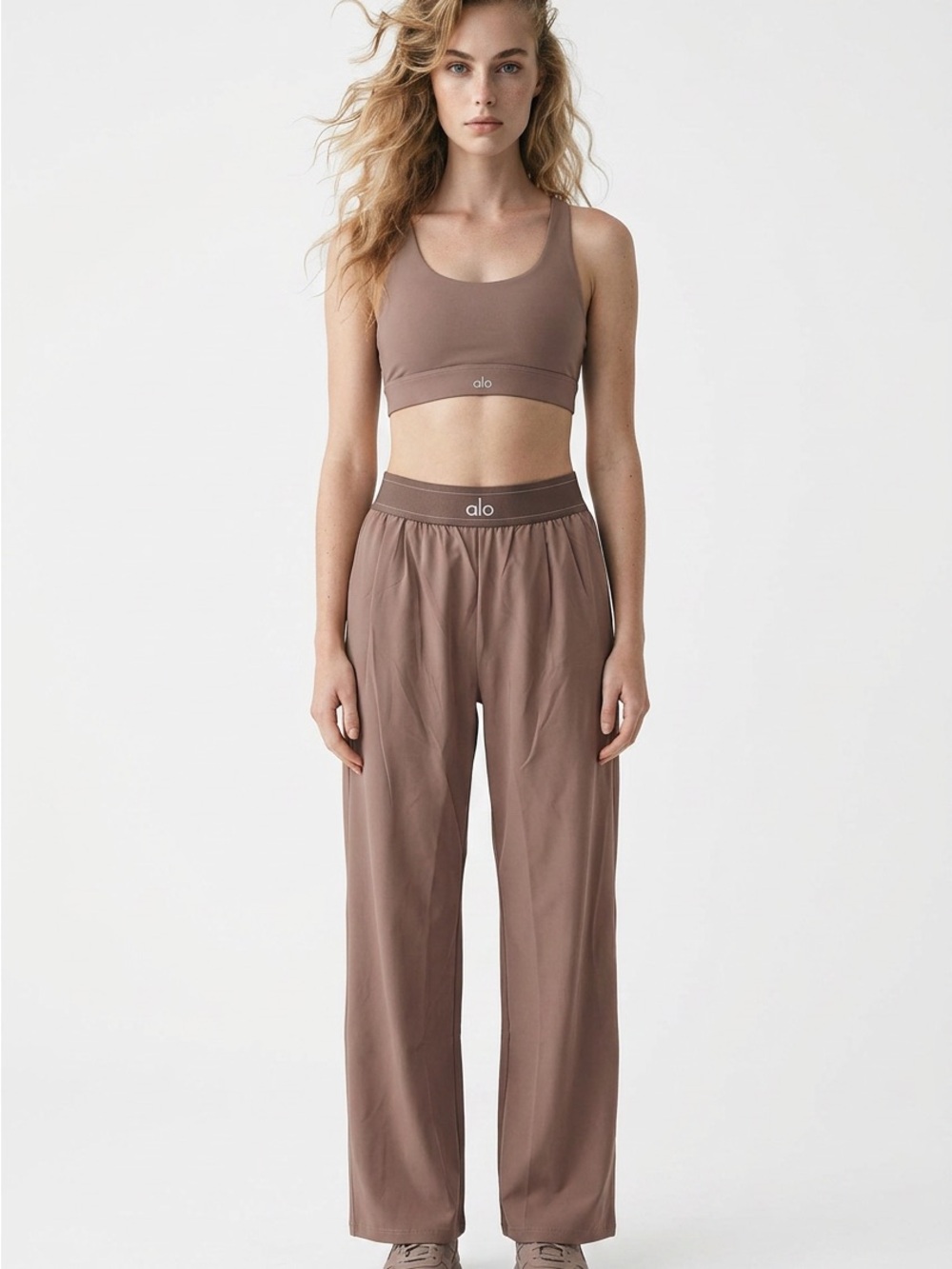 ALO Yoga Mauve Brown Elastic-Waist Lounge Pants - Picture 4 of 9